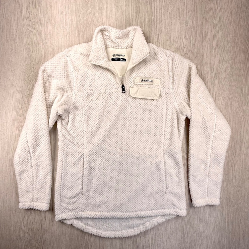 Magellan Cream Sherpa Fleece Pullover L Coastal Gorpcore‎ Outdoor Athleisure